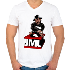 PRINTFASHION JML - Férfi V-nyakú póló - Fehér férfi póló