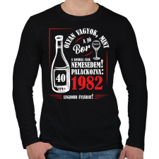 PRINTFASHION Jó bor palackozva - Évszámmal (fehér) - Férfi hosszú ujjú póló - Fekete férfi póló