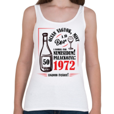 PRINTFASHION Jó bor palackozva - Évszámmal (fekete) - Női atléta - Fehér női trikó