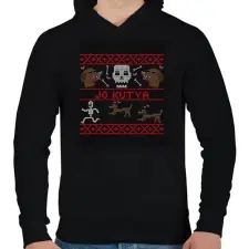 PRINTFASHION JÓ KUTYA HALLOWEEN - Férfi kapucnis pulóver - Fekete férfi pulóver, kardigán