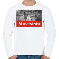 PRINTFASHION Jó metrózást - Férfi pulóver - Fehér