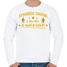 PRINTFASHION Jó munkát holnap! - Férfi pulóver - Fehér