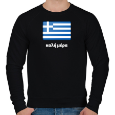 PRINTFASHION Jó napot Görögül - Férfi pulóver - Fekete férfi pulóver, kardigán