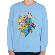 PRINTFASHION Jó rezgések - Gyerek pulóver - Világoskék