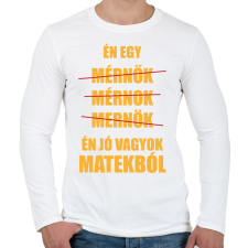 PRINTFASHION Jó vagyok matekból - Férfi hosszú ujjú póló - Fehér férfi póló