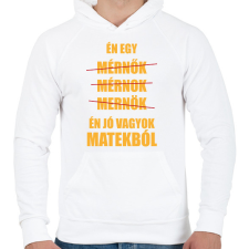 PRINTFASHION Jó vagyok matekból - Férfi kapucnis pulóver - Fehér férfi pulóver, kardigán