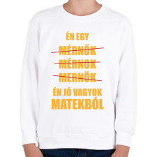PRINTFASHION Jó vagyok matekból - Gyerek pulóver - Fehér gyerek pulóver, kardigán