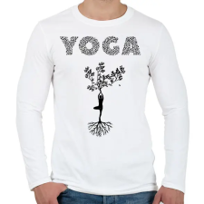 PRINTFASHION Jóga - Férfi hosszú ujjú póló - Fehér férfi póló