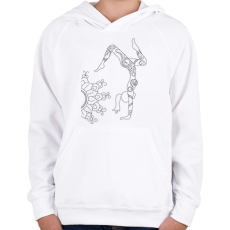 PRINTFASHION Jóga - Gyerek kapucnis pulóver - Fehér