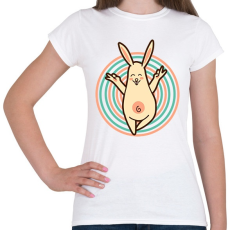 PRINTFASHION Jóga nyuszi - Női póló - Fehér