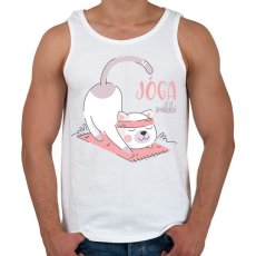 PRINTFASHION Jóga örökké - Cicás - Férfi atléta - Fehér