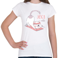 PRINTFASHION Jóga örökké - Cicás - Női póló - Fehér