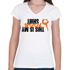 PRINTFASHION Jóga póló - Női V-nyakú póló - Fehér