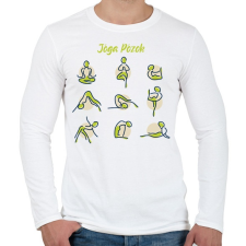 PRINTFASHION Jóga pózok - Férfi hosszú ujjú póló - Fehér férfi póló