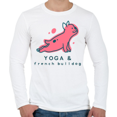 PRINTFASHION Jógázó francia bulldog - Férfi hosszú ujjú póló - Fehér