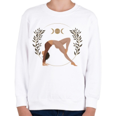 PRINTFASHION Jógázó lány - Gyerek pulóver - Fehér