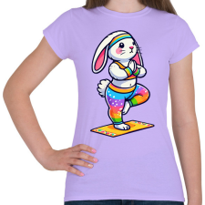 PRINTFASHION Jógázó nyuszi - Női póló - Viola női póló
