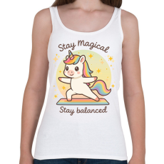 PRINTFASHION Jógázó unikornis - Női atléta - Fehér