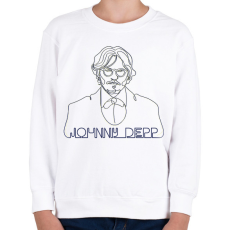 PRINTFASHION Johhny Depp - Vonalas - Gyerek pulóver - Fehér