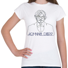 PRINTFASHION Johhny Depp - Vonalas - Női póló - Fehér női póló