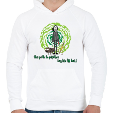 PRINTFASHION John Rick - Férfi kapucnis pulóver - Fehér