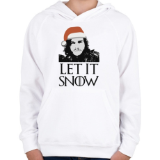PRINTFASHION John Snow - Let it snow - Gyerek kapucnis pulóver - Fehér