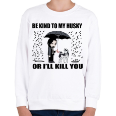 PRINTFASHION John Wick Husky  - Gyerek pulóver - Fehér