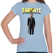 PRINTFASHION John Wick " The Reaper" Fortnite - Női póló - Világoskék női póló