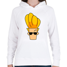 PRINTFASHION johnny bravo - Női kapucnis pulóver - Fehér