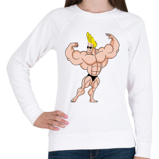 PRINTFASHION Johnny Bravo - Női pulóver - Fehér
