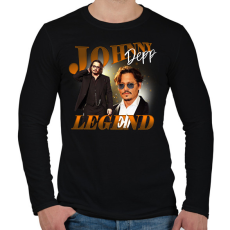 PRINTFASHION Johnny Depp - Legend - Férfi hosszú ujjú póló - Fekete