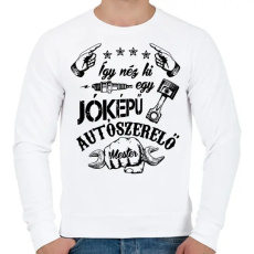 PRINTFASHION Jóképű autószerelő - Férfi pulóver - Fehér