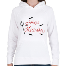 PRINTFASHION Jóképű kisördög - Női kapucnis pulóver - Fehér női pulóver, kardigán