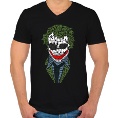 PRINTFASHION Joker - Férfi V-nyakú póló - Fekete