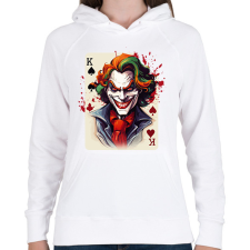 PRINTFASHION Joker - Női kapucnis pulóver - Fehér női pulóver, kardigán
