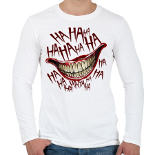 PRINTFASHION Joker Smile - Férfi hosszú ujjú póló - Fehér férfi póló