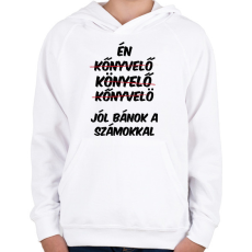 PRINTFASHION Jól bánok a számokkal - Gyerek kapucnis pulóver - Fehér