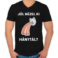 PRINTFASHION Jól nézel ki, hánytál - Férfi V-nyakú póló - Fekete férfi póló