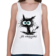 PRINTFASHION Jól vagyok - Női atléta - Fehér női trikó