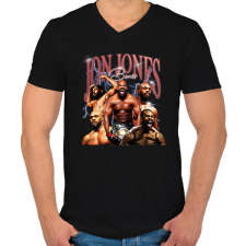 PRINTFASHION Jon Jones - Férfi V-nyakú póló - Fekete férfi póló