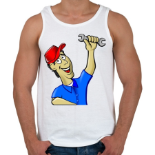PRINTFASHION jonata_Mechanic (1) - Férfi atléta - Fehér atléta, trikó