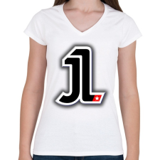 PRINTFASHION Jorge Lorenzo - Női V-nyakú póló - Fehér női póló