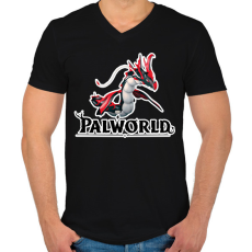 PRINTFASHION Jormuntide Ignis - palworld - Férfi V-nyakú póló - Fekete