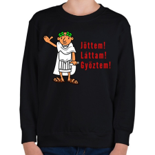 PRINTFASHION jöttem láttam győztem - Gyerek pulóver - Fekete gyerek pulóver, kardigán