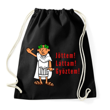 PRINTFASHION jöttem láttam győztem - Sportzsák, Tornazsák - Fekete tornazsák