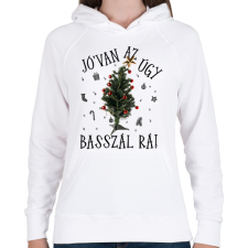 PRINTFASHION Jóvan az úgy basszál rá - Női kapucnis pulóver - Fehér női pulóver, kardigán