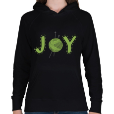 PRINTFASHION JOY - kötés, horgolás - Női kapucnis pulóver - Fekete