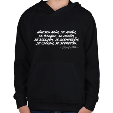 PRINTFASHION József Attila - Tiszta Szívvel - Gyerek kapucnis pulóver - Fekete