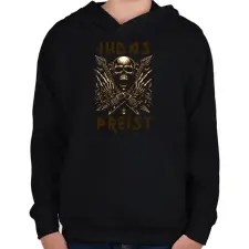 PRINTFASHION JUDAS PREIST - Gyerek kapucnis pulóver - Fekete gyerek pulóver, kardigán