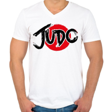 PRINTFASHION JUDO - Férfi V-nyakú póló - Fehér férfi póló